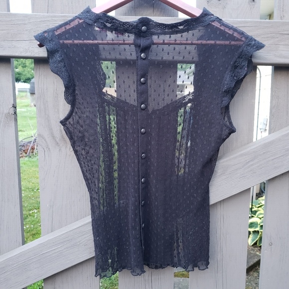 Free People Tops - 🌼Free People Womens Black Lace Top Size M